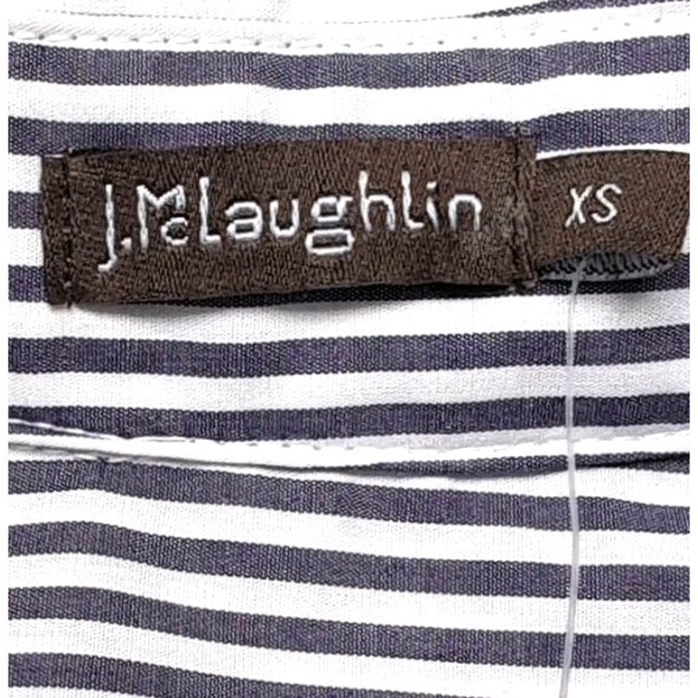 J. McLaughlin Arissa Tunic Dress Sz XS Purple White Striped Long Sleeve NEW NWT - Picture 9 of 16